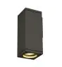 SLV Theo Wandleuchte Aluminium Grau Quadrat | Außenbeleuchtung - IP44 - Geeignet für 1x GU10 
