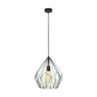 Eglo Pendelleuchte Carlton Stahl Schwarz | IP20 - Geeignet für 1x E27 